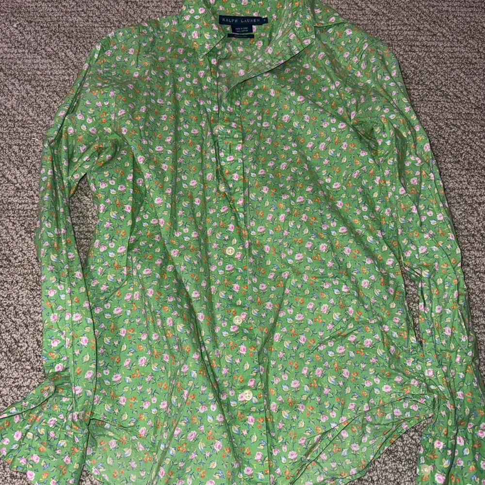 Ralph Lauren Green Floral Men's Shirt